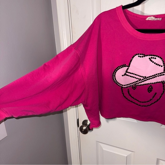 Peach Love Preppy Cropped Sweatshirt - Picture 3 of 11